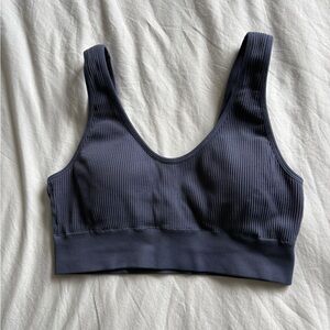 Aerie Seamless Ribbed Scoop Neck Bralette – Navy